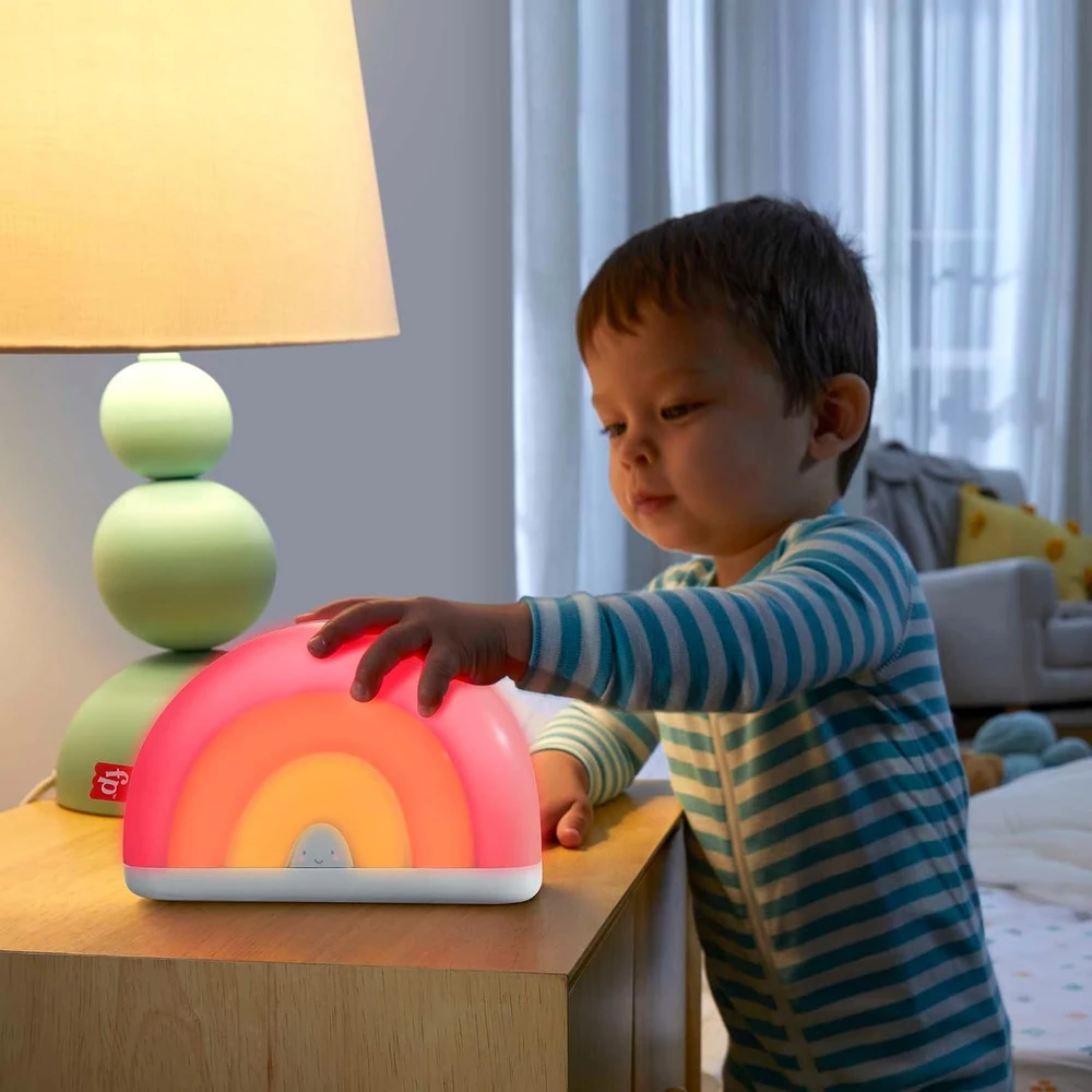 Mattel Fisher-Price šviečiantis vaivorykštės migdukas su muzika ir garsais HGB91