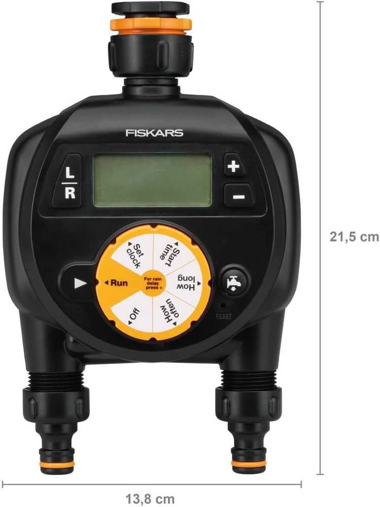 Fiskars laistymo laikmatis su dviem išėjimais