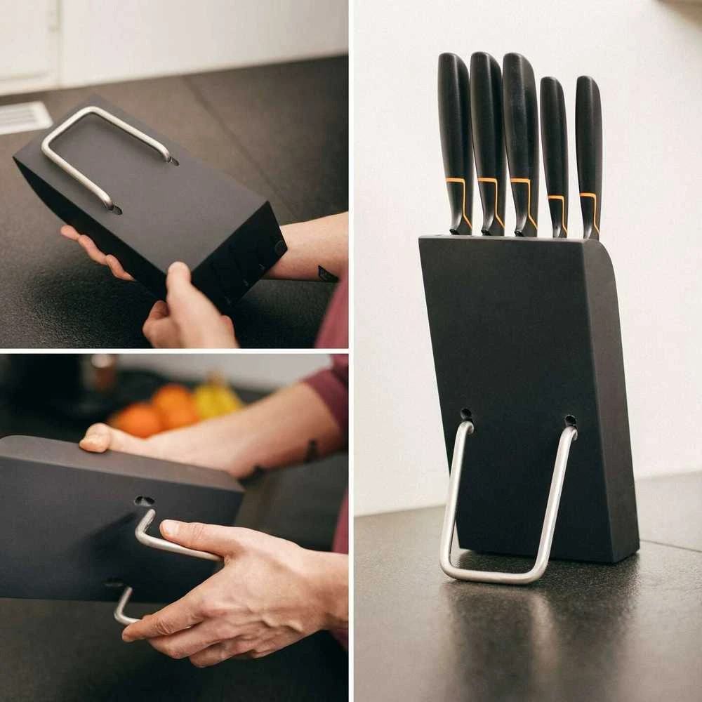 Fiskars Peilių rinkinys Edge 5 peiliai+stovas 1003099