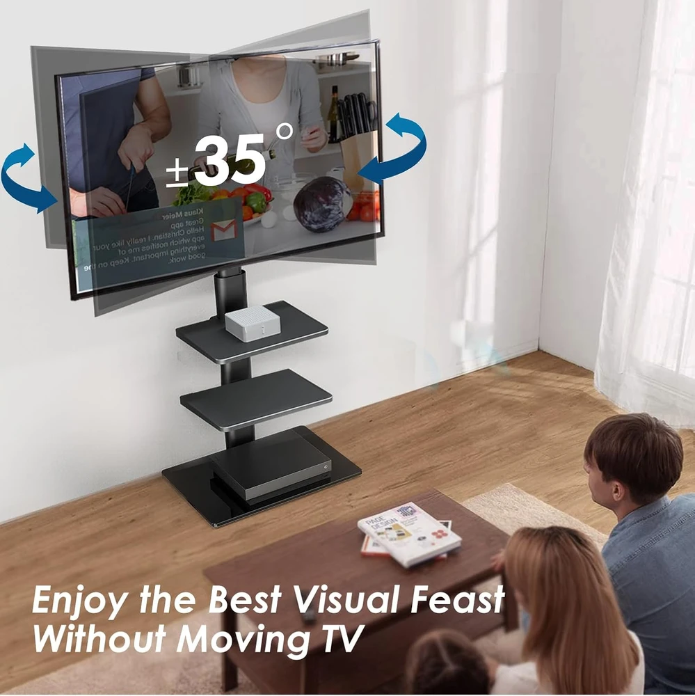 FITUEYES grindinis televizoriaus stovas 32–60 colių, iki 30 kg, TT306001GB