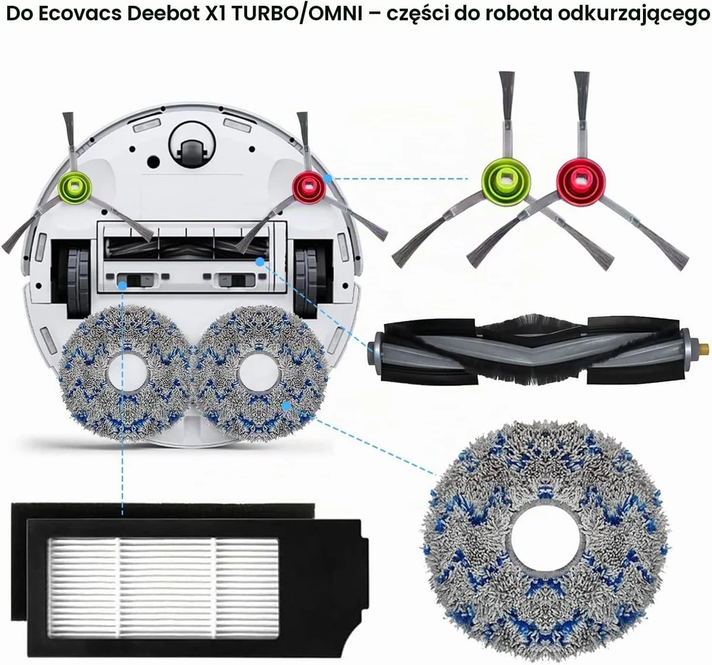 Fixbetter atsarginių dalių rinkinys Ecovacs Deebot X1 ir T10 robotams 001