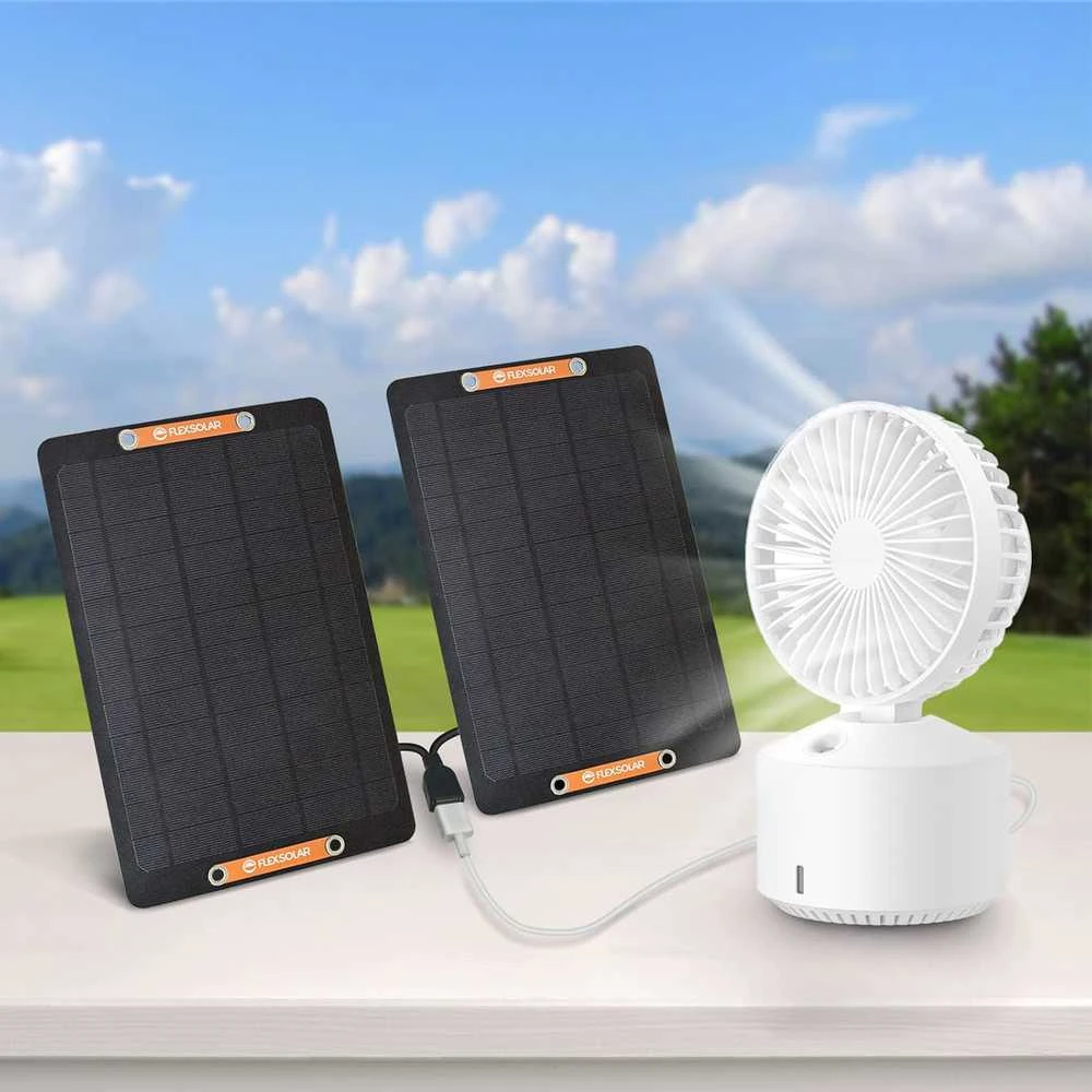 FlexSolar saulės baterijos USB įrenginiams, 6 W, IP67, monokristalinės, 2 vnt., YL-12 W-DE