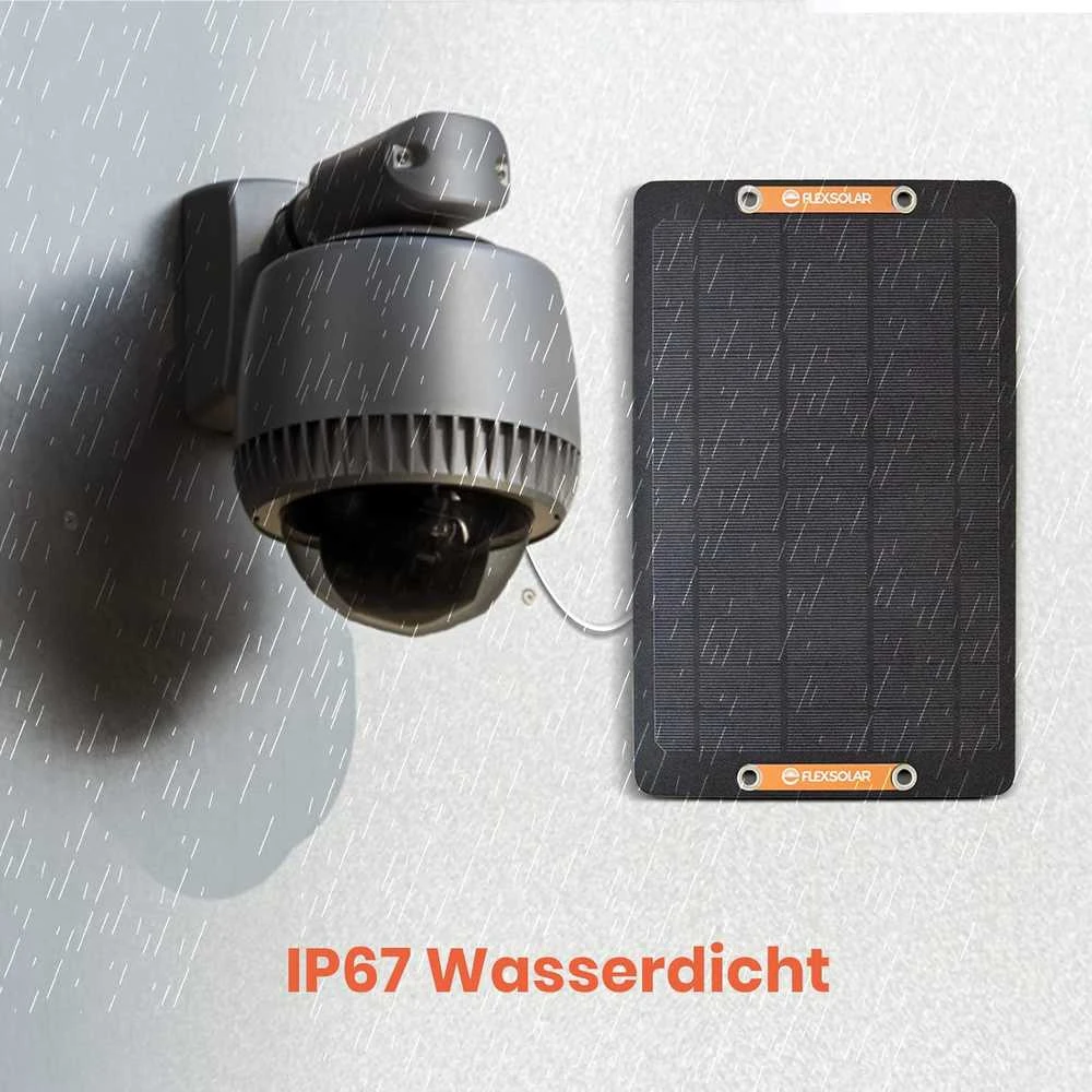 FlexSolar saulės baterijos USB įrenginiams, 6 W, IP67, monokristalinės, 2 vnt., YL-12 W-DE