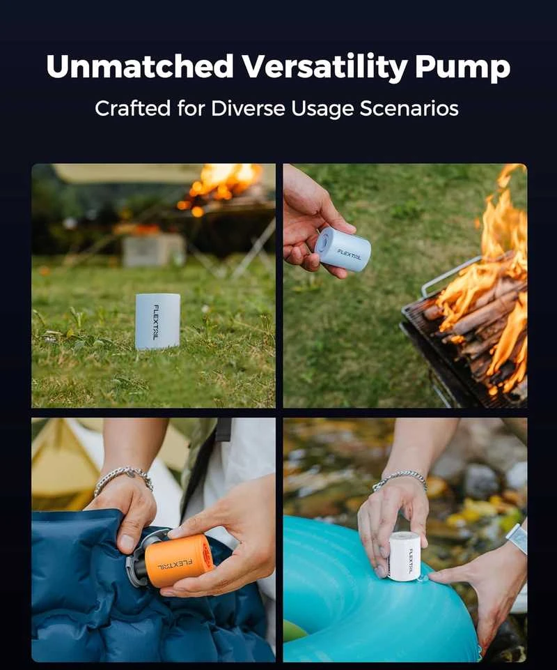 Usorteret FLEXTAILGEAR elektrinė mini oro pompa, 4 kPa, 180 l/min, įkraunama, USB-C, TINY PUMP 2