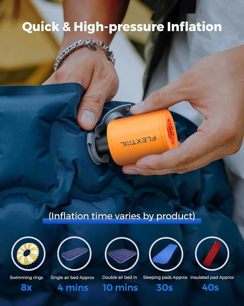 FLEXTAILGEAR nešiojama elektrinė oro pompa, 4kPa, USB-C, 180 l/min, TINY PUMP 2