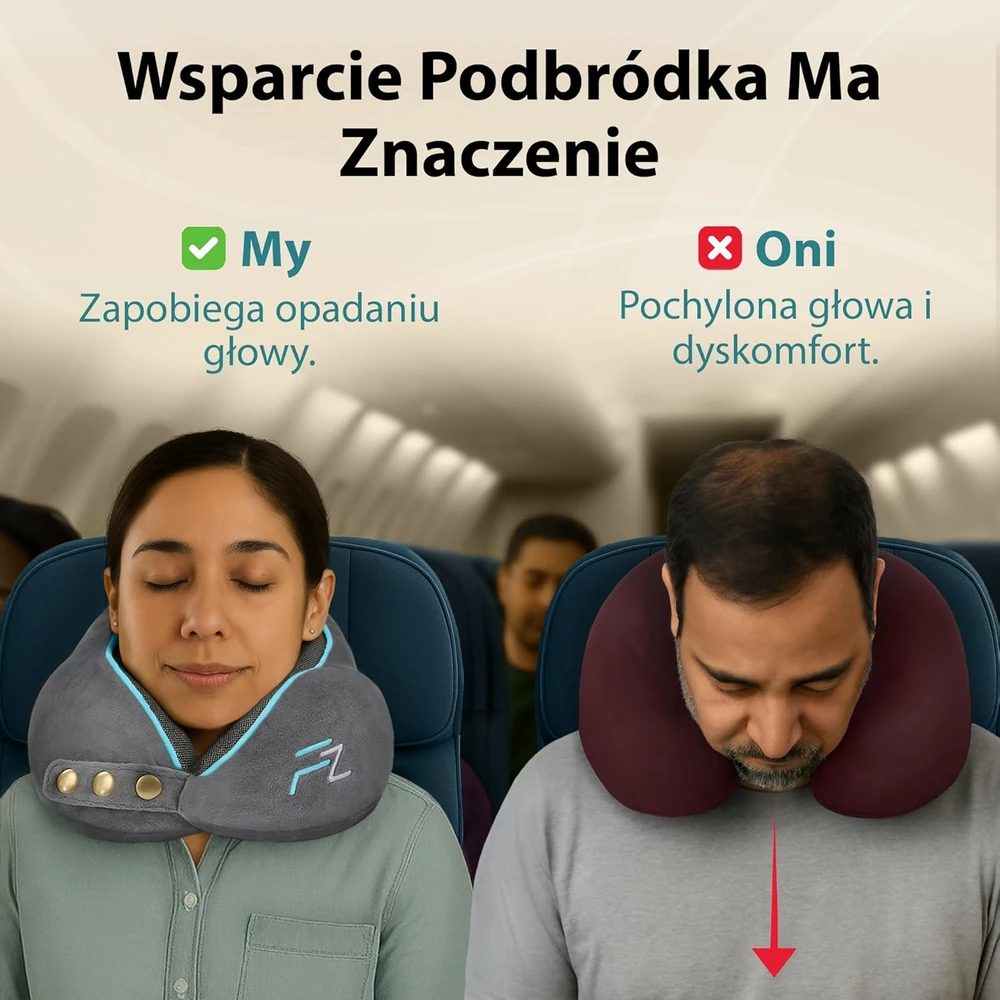 FLOWZOOM kelioninė pagalvė iš atminties putų, reguliuojamas 360° palaikymas, pilka, COMFY L - GY1