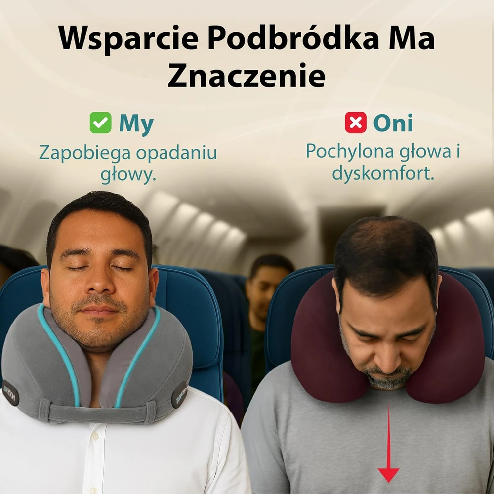 FLOWZOOM kelioninė pagalvė su 360° kaklo ir galvos atrama, memory foam, pilka, DREAM L - GY1