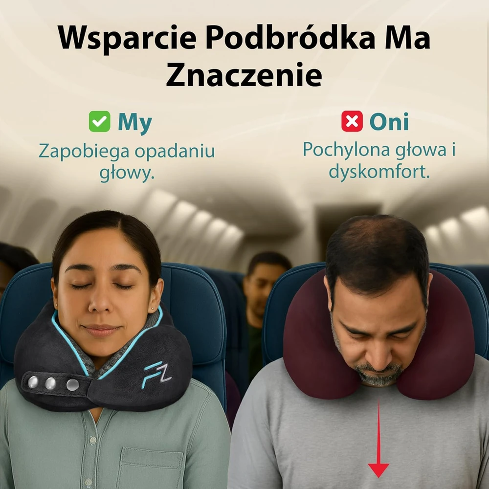 FLOWZOOM kelioninė pagalvė su atsegamu gobtuvu, memory putų užpildu, reguliuojama, juoda