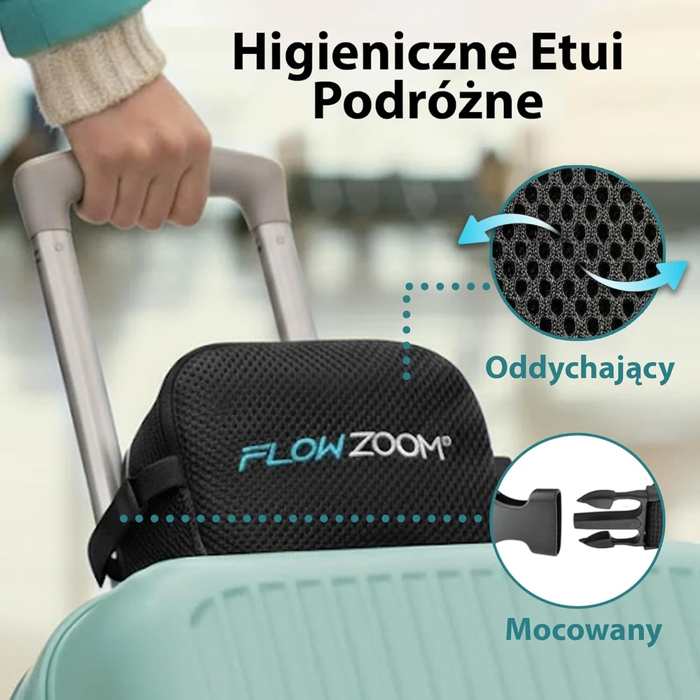 FLOWZOOM kelioninė pagalvė su memory foam, 360° kaklo ir galvos atrama, juoda, DREAM L - BK1