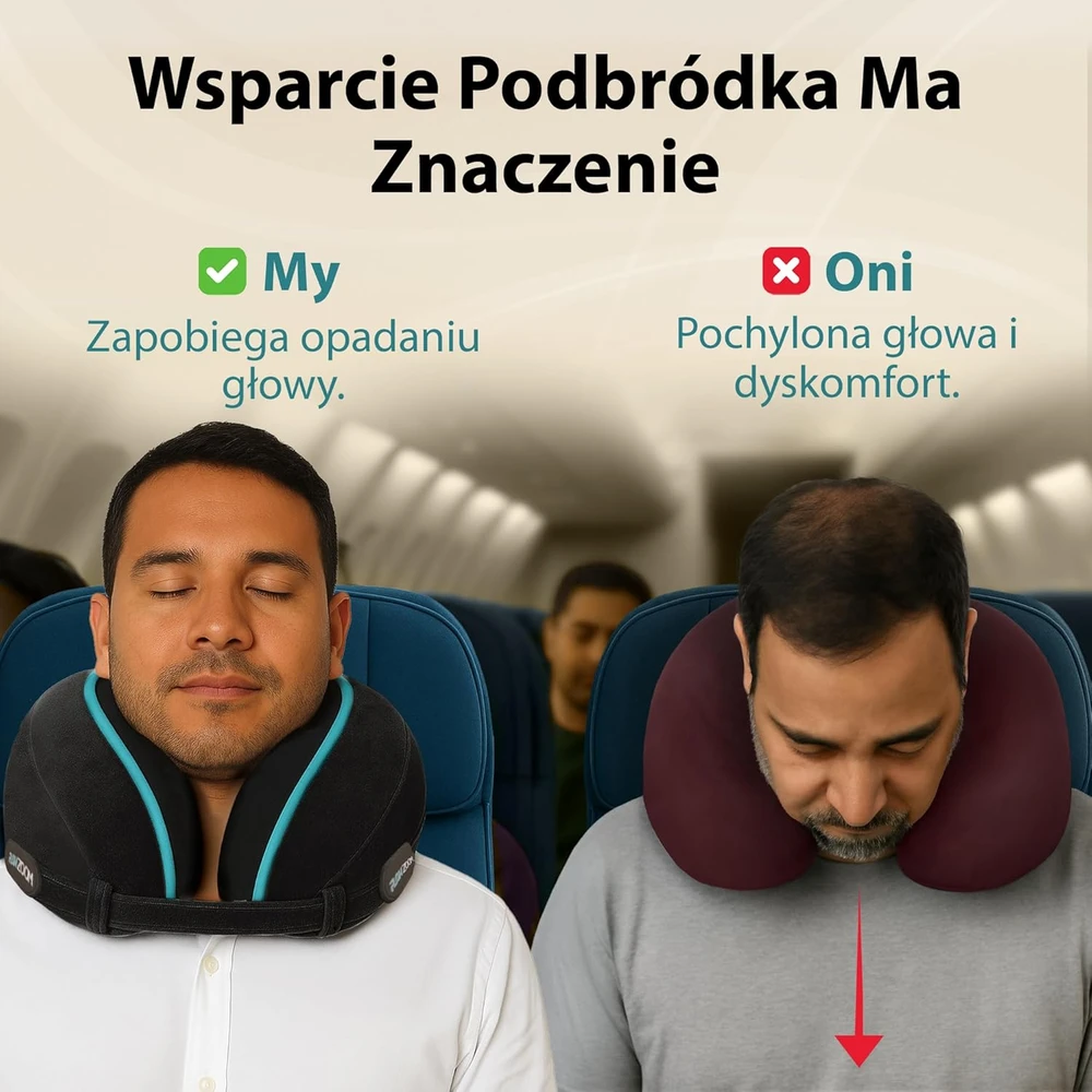 FLOWZOOM kelioninė pagalvė su memory foam, 360° kaklo ir galvos atrama, juoda, DREAM L - BK1