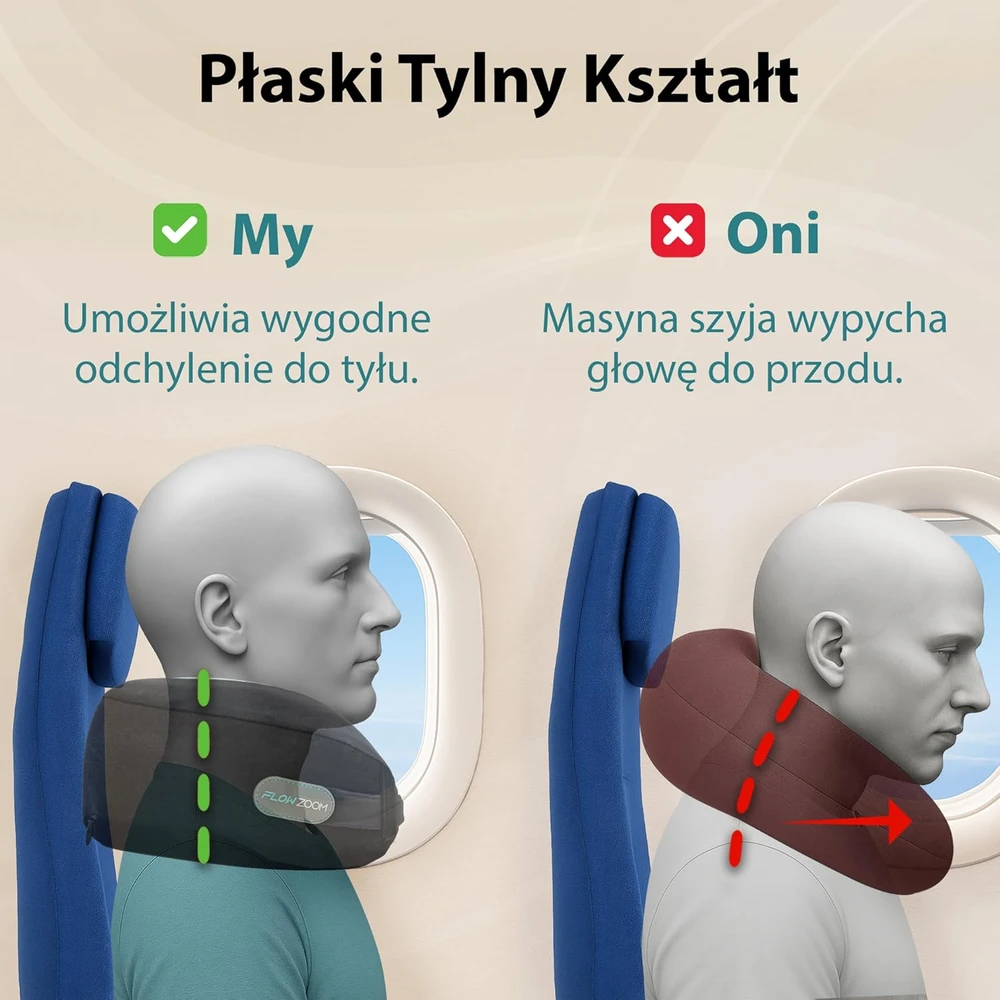 FLOWZOOM kelioninė pagalvė su memory foam, 360° kaklo ir galvos atrama, juoda, DREAM L - BK1