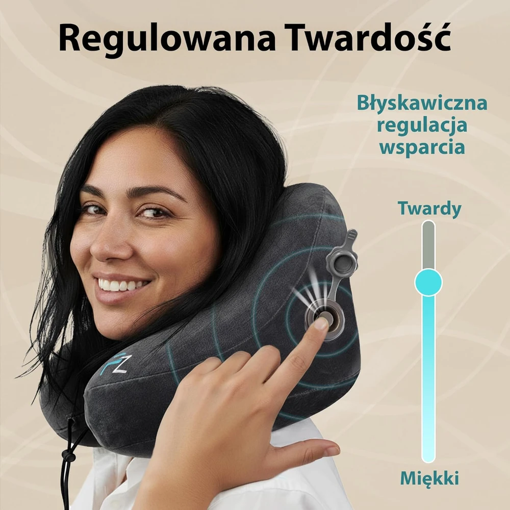FLOWZOOM pripučiama kelioninė pagalvėlė su gobtuvu, 34x29 cm, juoda, dydis L