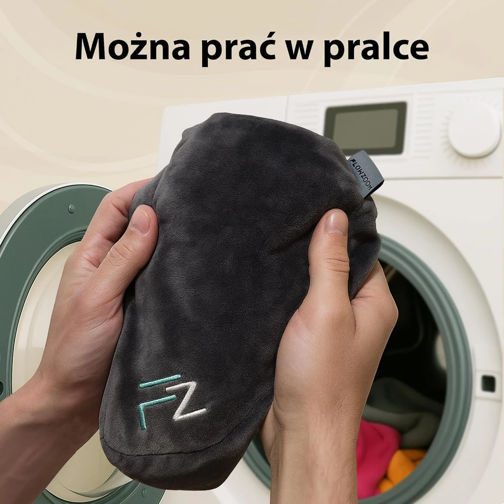 FLOWZOOM pripučiama kelioninė pagalvėlė su gobtuvu, 34x29 cm, juoda, dydis L
