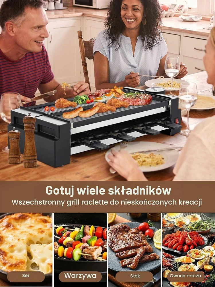 FOHERE rakletės grilis 8 asmenims, 1400 W, pasukamas, nerūdijančiojo plieno DR-995(A)