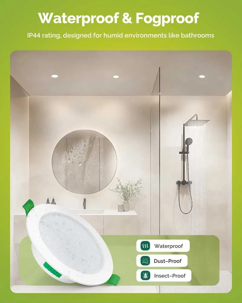 Fondiiz įleidžiamų LED lubinių šviestuvų komplektas, 5 W, 3CCT, IP44, 20 vnt., FL0204321