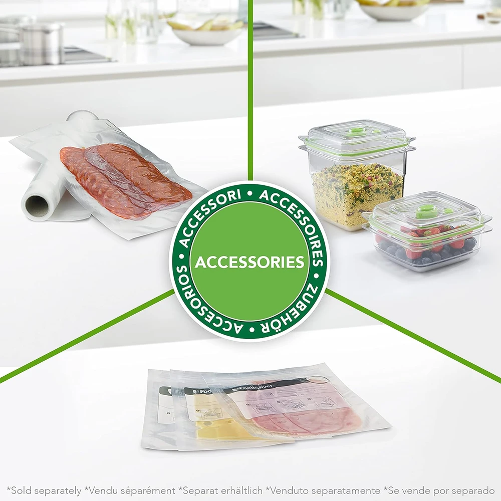 Food Saver Vakuumavimo Aparatas - Foodsaver Ffs005x 0.5 Mbar Juodas Nerūdijančio Plieno