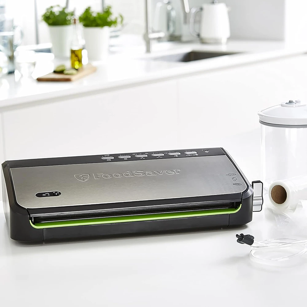 Food Saver Vakuumavimo Aparatas - Foodsaver Ffs005x 0.5 Mbar Juodas Nerūdijančio Plieno