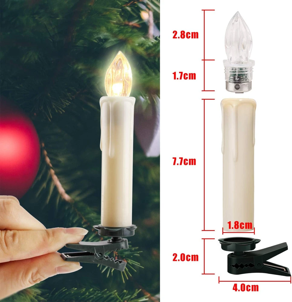 Forever Speed belaidės LED kalėdinės žvakės, 20 vnt., 10 cm, MF76212B-FBA