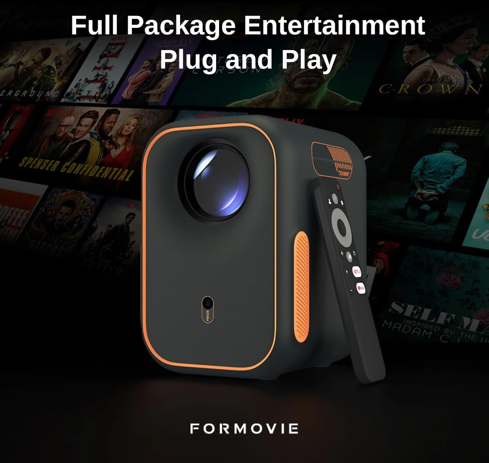 Formovie nešiojamasis projektorius Full HD 1080p su Google TV ir Bluetooth FM-XM-EP1