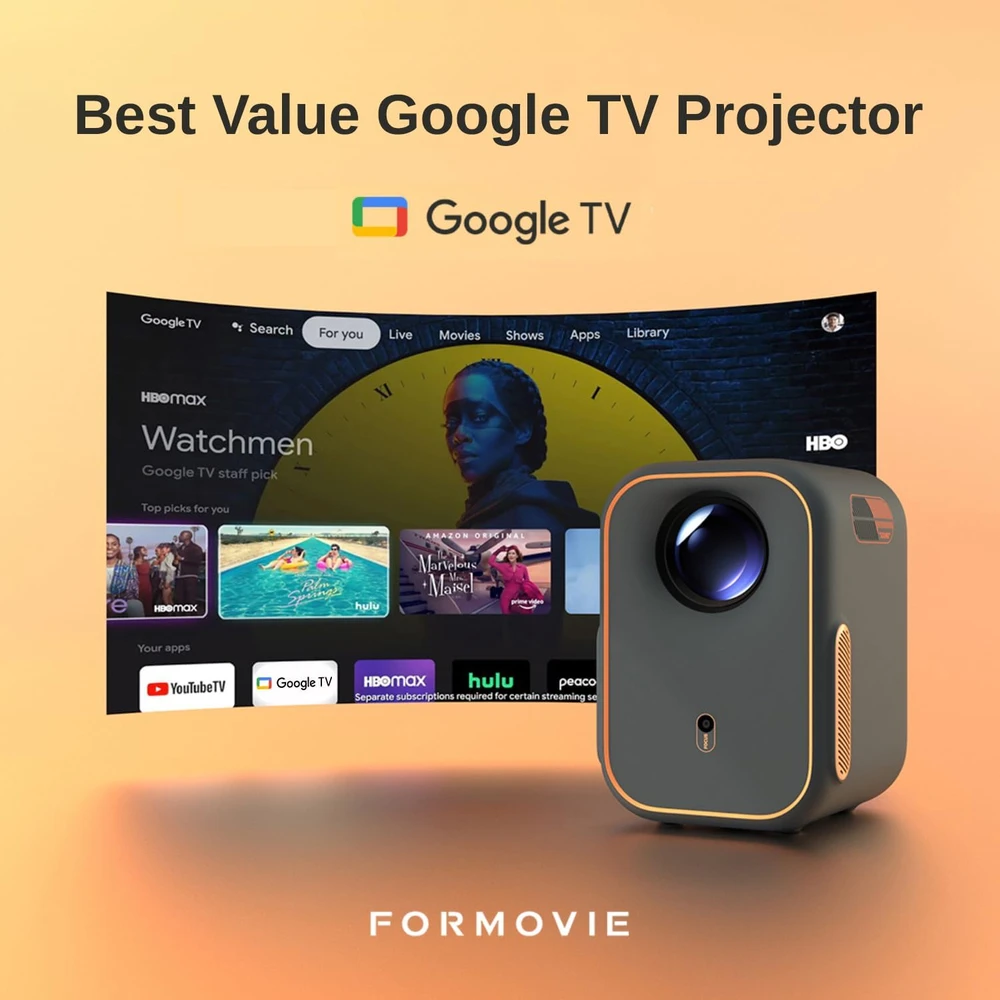 Formovie nešiojamasis projektorius Full HD 1080p su Google TV ir Bluetooth FM-XM-EP1