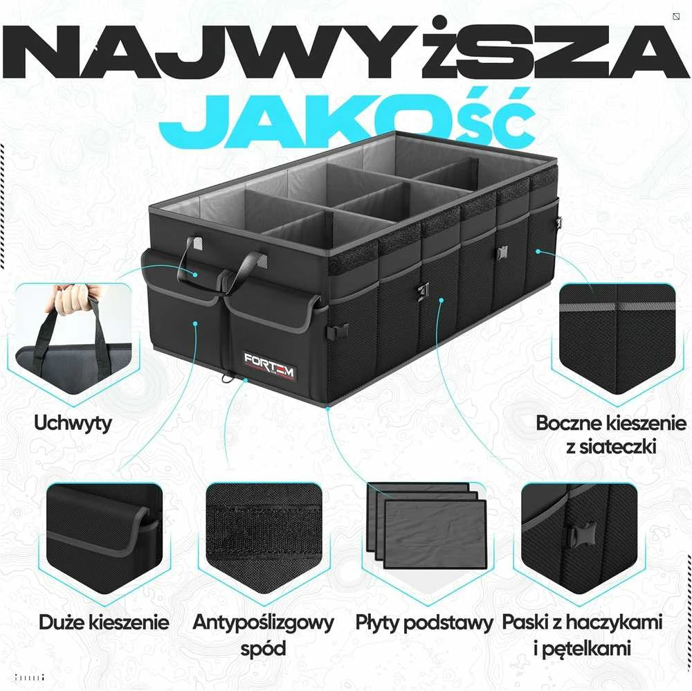 FORTEM Automobilio bagažinės daiktadėžė, XL