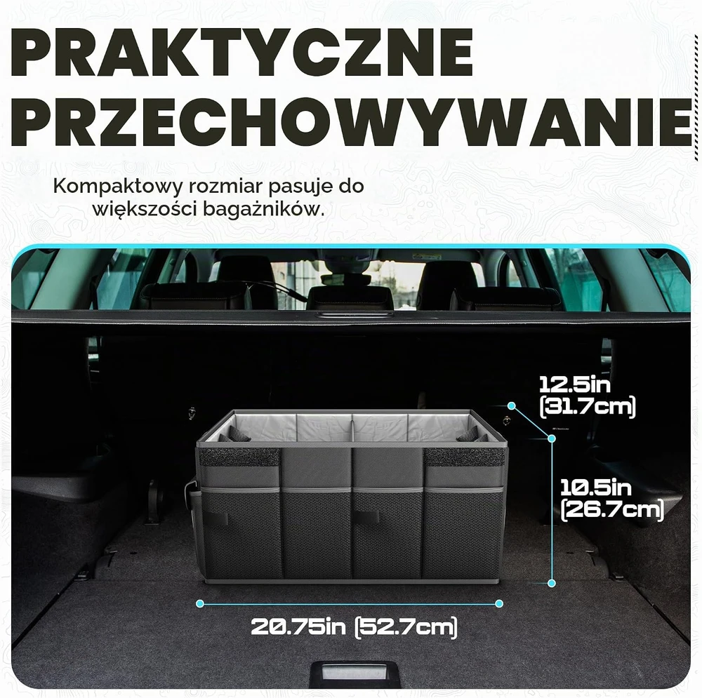 FORTEM automobilio bagažinės organizatorius 45 l, sulankstomas, TO-V1-S-Juodas