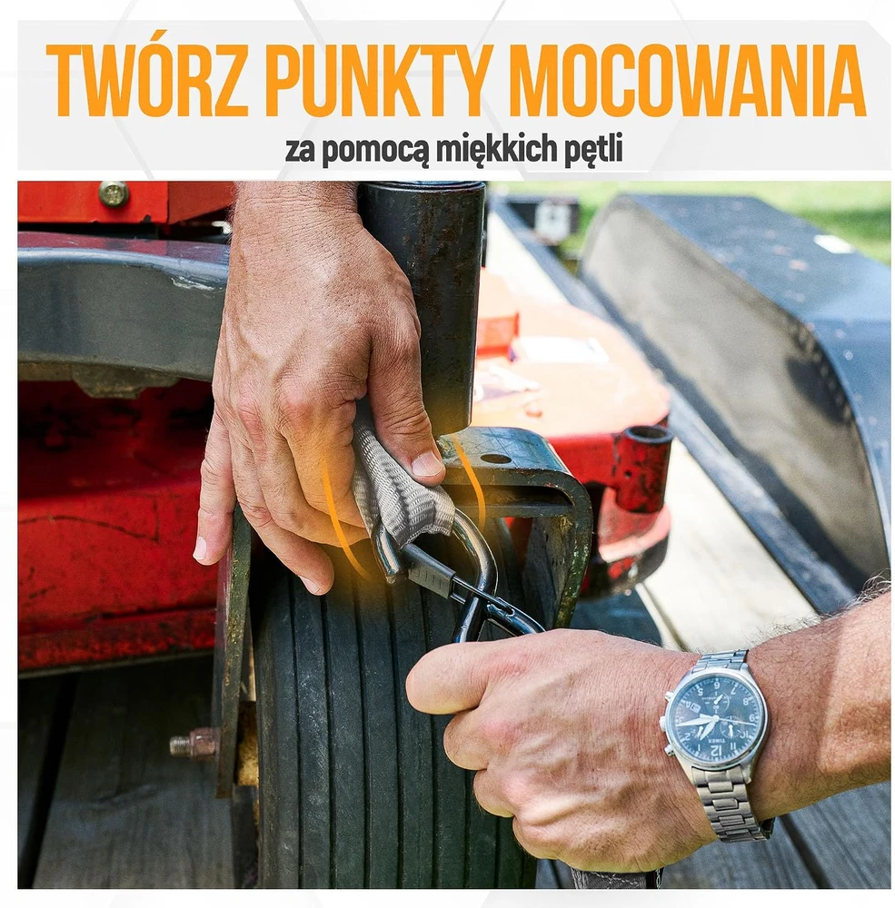 FORTEM transportavimo diržų rinkinys, 4 vnt, su griebtukais, 1043 kg, ilgis 4,57 m, S formos kabliai