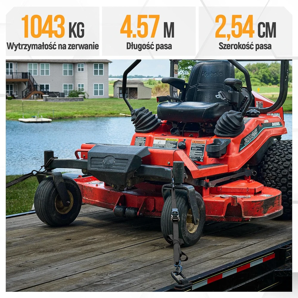 FORTEM transportavimo diržų rinkinys su 1043 kg apkrova, 460 cm ilgio, S-kablių sistema, FRTM-RTDS-2300