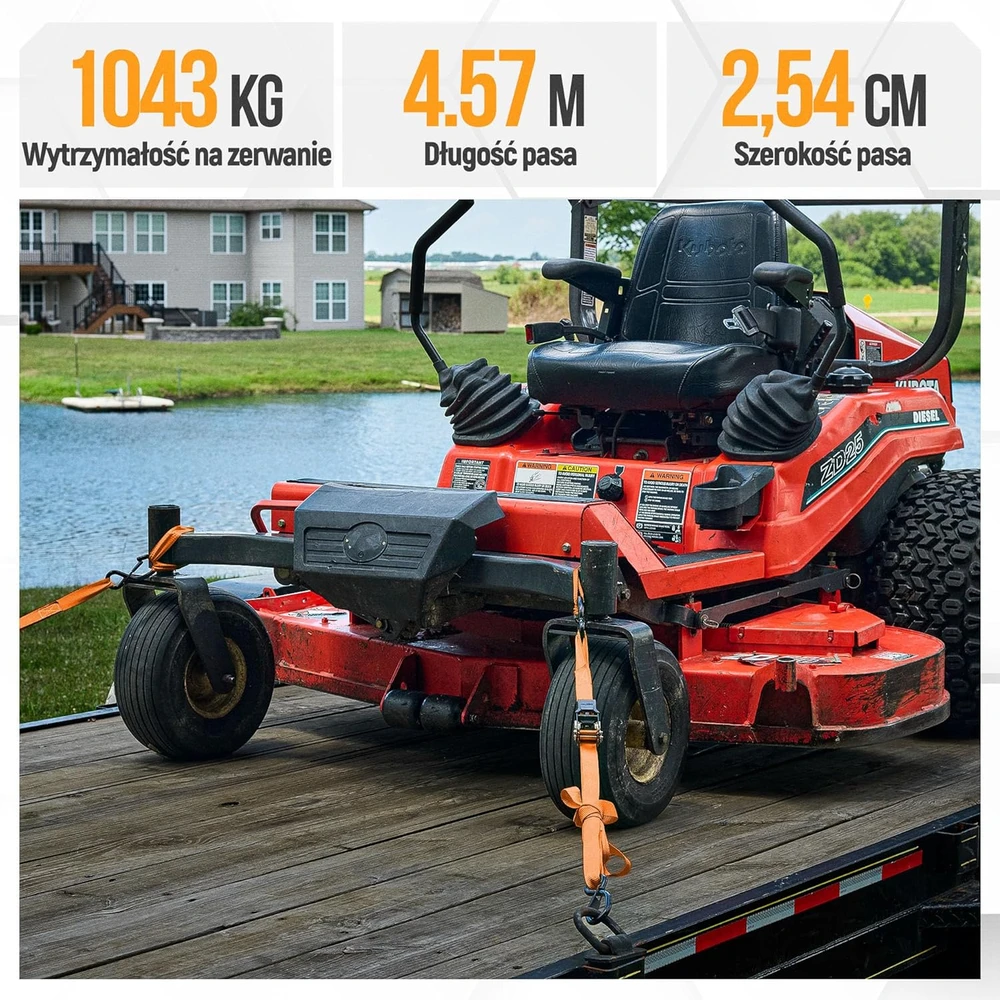 Fortem transportavimo diržų rinkinys su įtempikliu, 1043 kg, 4,57 m, S formos kabliais, FRTM-RTDS-2300