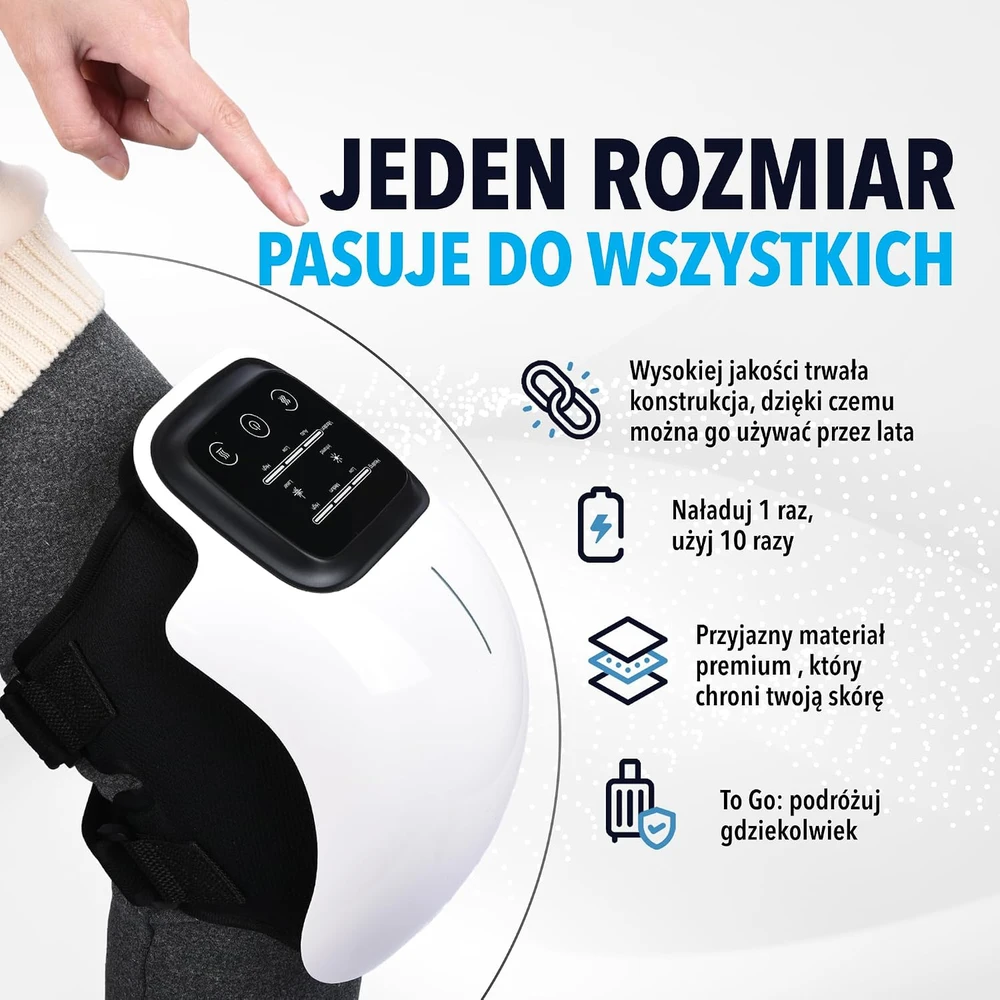 FORTHiQ belaidis kelių masažuoklis su šildymu, vibracija ir infraraudonaisiais spinduliais FQ-ST 1101