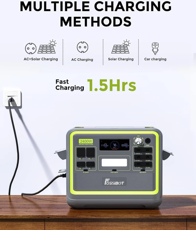 FOSSiBOT nešiojama įkrovimo stotelė 2048 Wh 2400 W 230 V LiFePO4 F2400