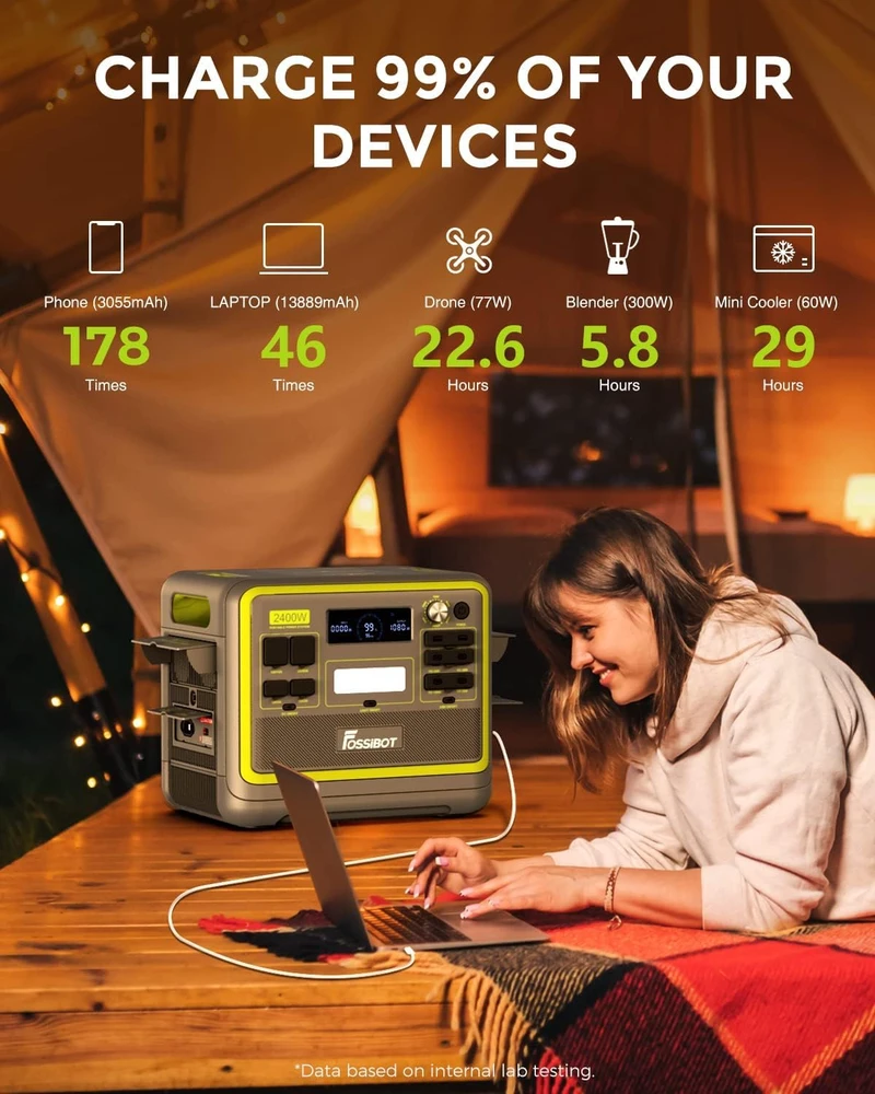 FOSSiBOT nešiojama įkrovimo stotelė 2048 Wh 2400 W 230 V LiFePO4 F2400