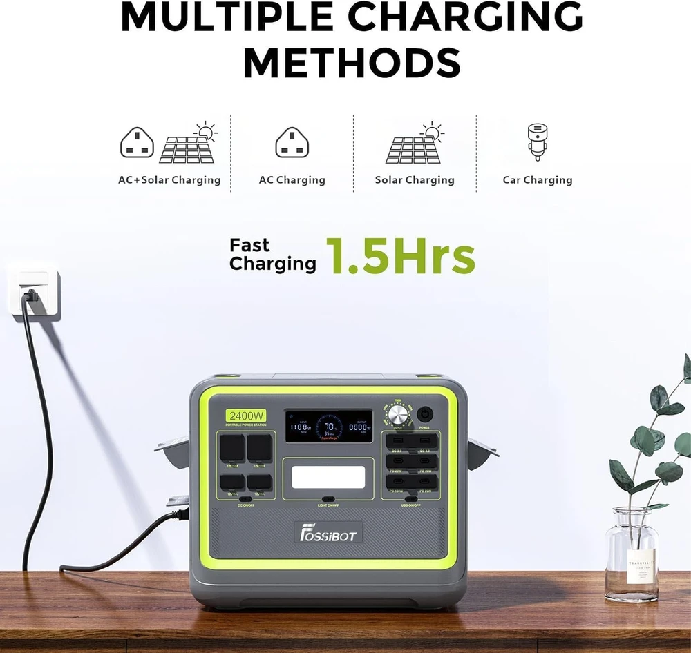 FOSSiBOT nešiojamoji energijos stotelė 2048 Wh LiFePO4 2400 W F2400-EU