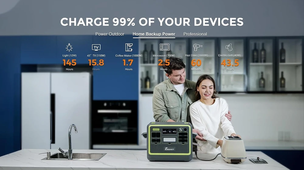 FOSSiBOT nešiojamoji energijos stotelė 2048 Wh LiFePO4 2400 W F2400-EU