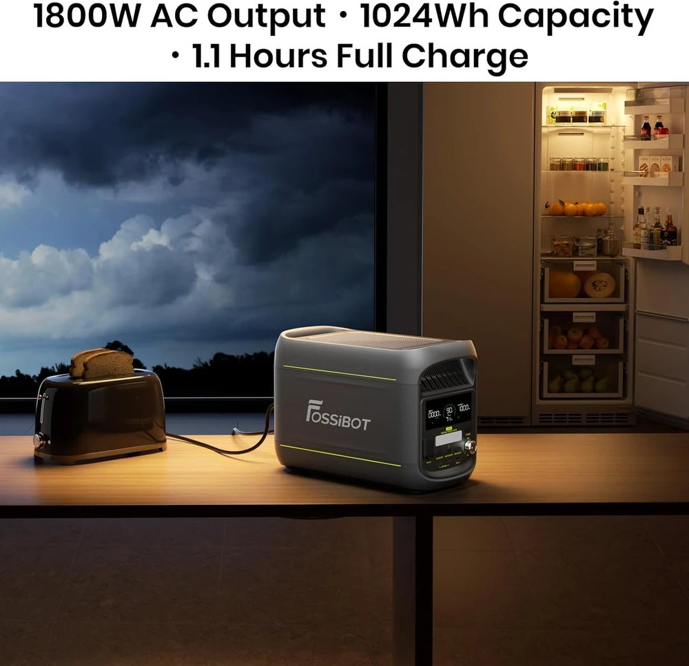 FOSSiBOT nešiojamoji įkrovimo stotelė 1024 Wh 1800 W LiFePO4 F1800