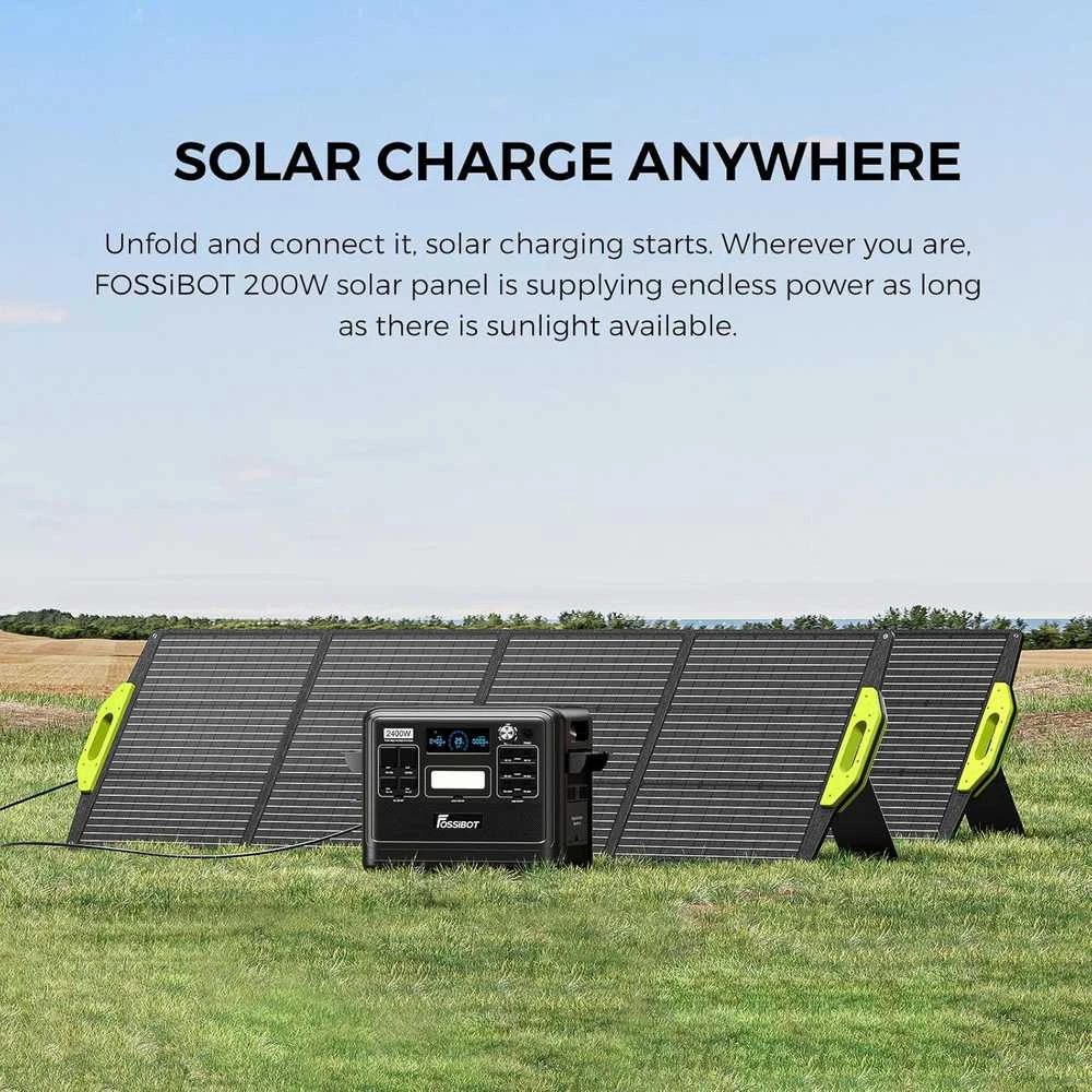 FOSSiBOT saulės panelė 200 W, monokristalinis, sulankstomas, MC4 jungtis, SP200