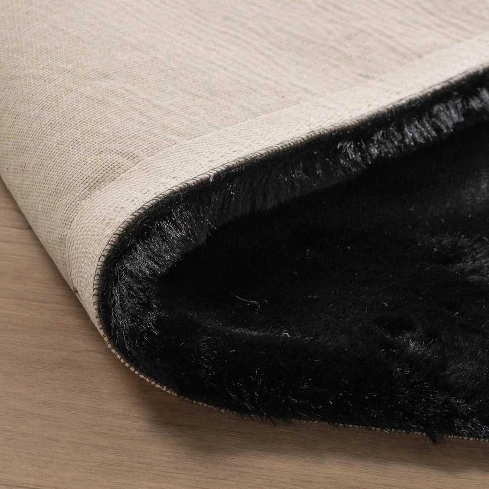 Fraai Home Living FRAAI poliesterinis kilimas 80 × 150 cm, juodos spalvos, Comfy Supreme