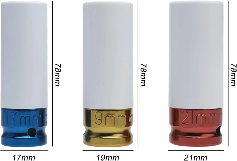 FreeTec smūginių galvučių rinkinys 1/2 col., 17, 19 ir 21 mm, FT0012_SML