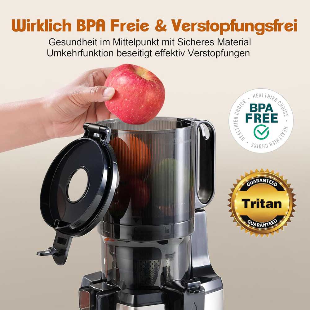 Fretta lėtaeigė sulčiaspaudė 1,8 l talpa, 250 W, plati 140 mm padavimo anga, F6000 Boost