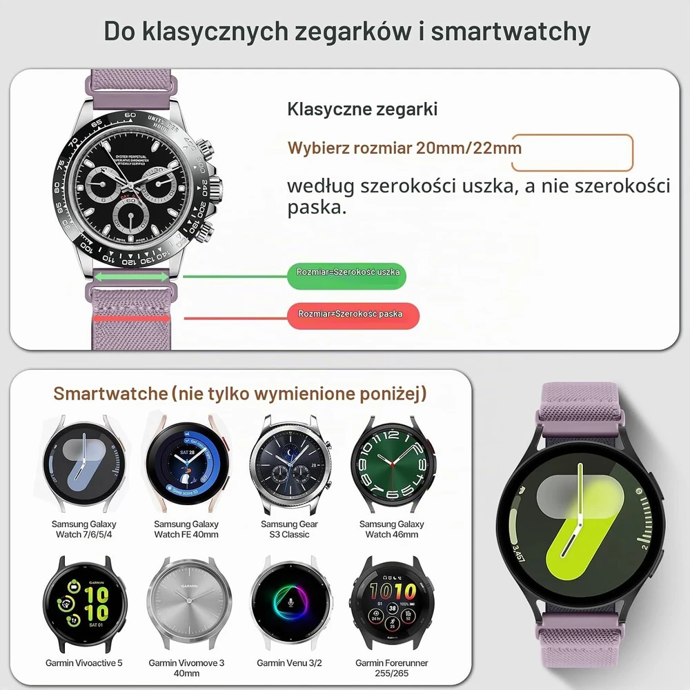 Fullmosa nailoninių laikrodžio dirželių rinkinys, 18, 20 ir 22 mm, 4 vnt.