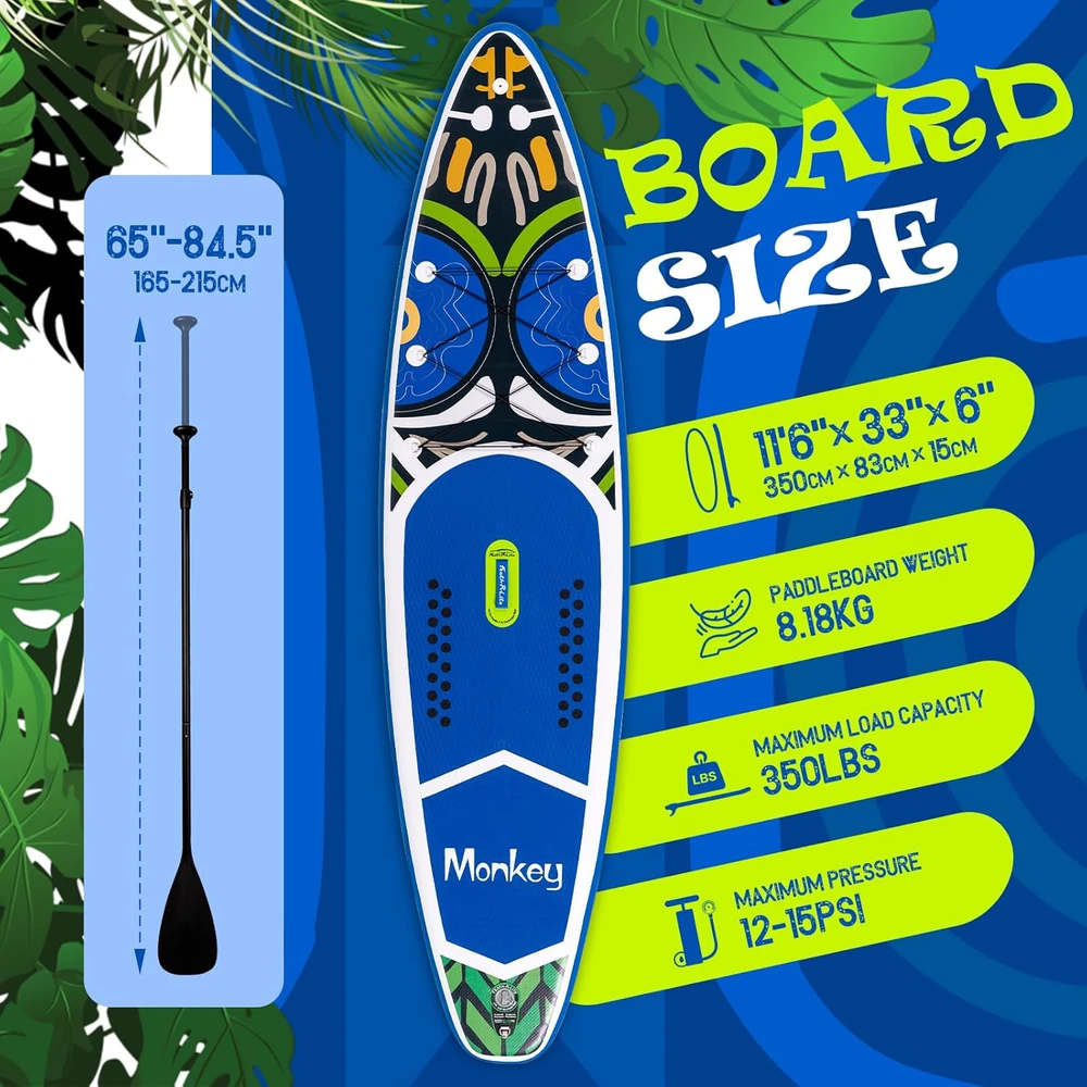 FunWater pripučiama irklentė SUP, 3,5 m x 0,83 m, 15 cm, su aksesuarais, SUPFR02E