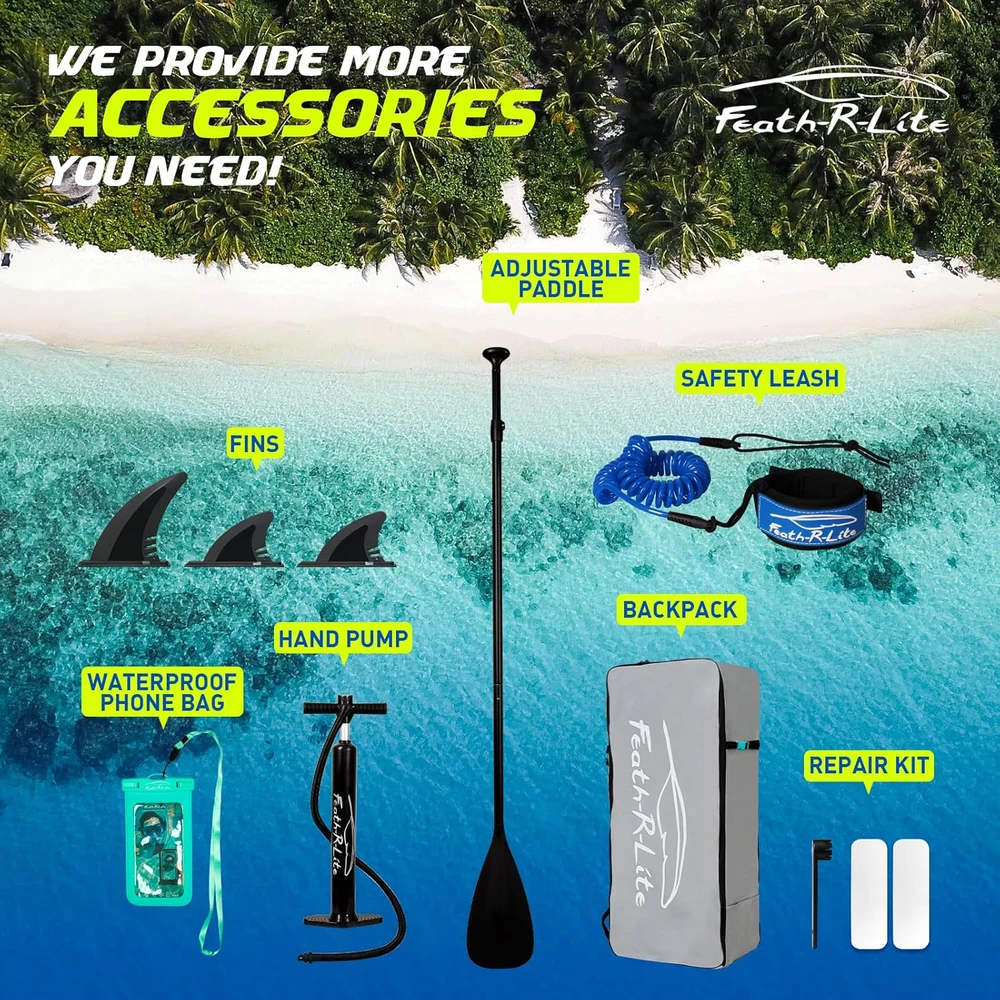 FunWater pripučiama irklentė SUP, 3,5 m x 0,83 m, 15 cm, su aksesuarais, SUPFR02E