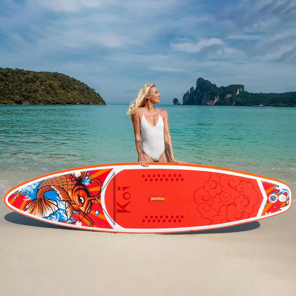 FunWater pripučiama irklentė SUP lentos rinkinys, PVC, 335x82x15 cm, raudona, SUPFR01D