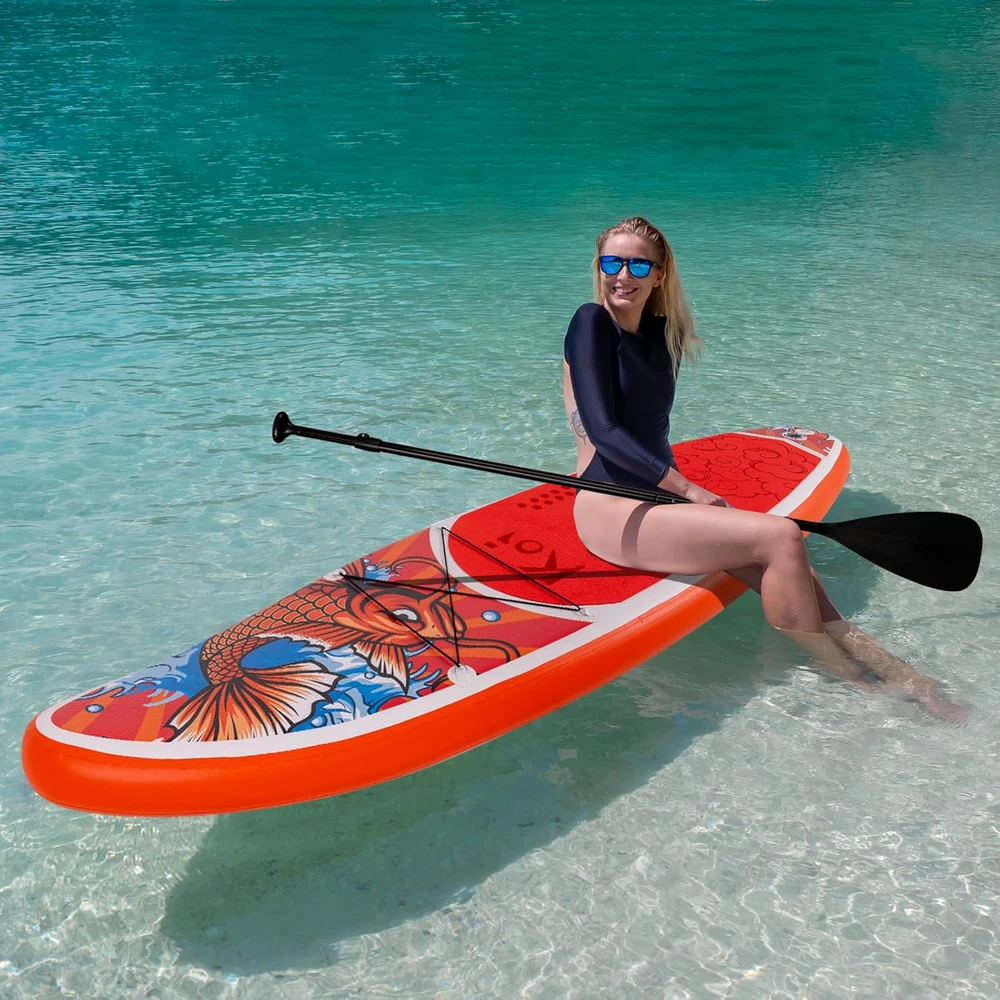 FunWater pripučiama irklentė SUP lentos rinkinys, PVC, 335x82x15 cm, raudona, SUPFR01D