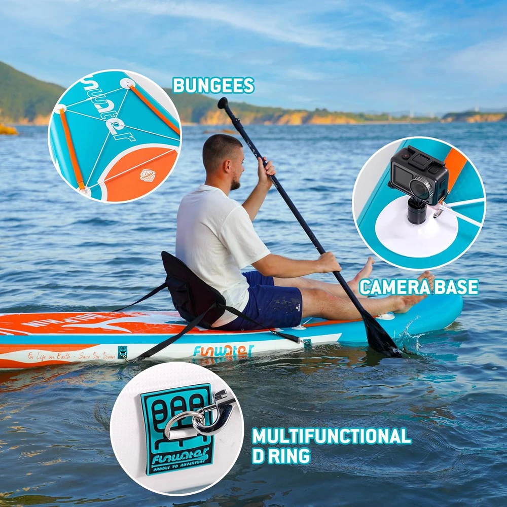 FunWater pripučiama SUP lenta, PVC, 3.2 m x 0.83 m, 15 cm storio, mėlyna, SUPFW08C