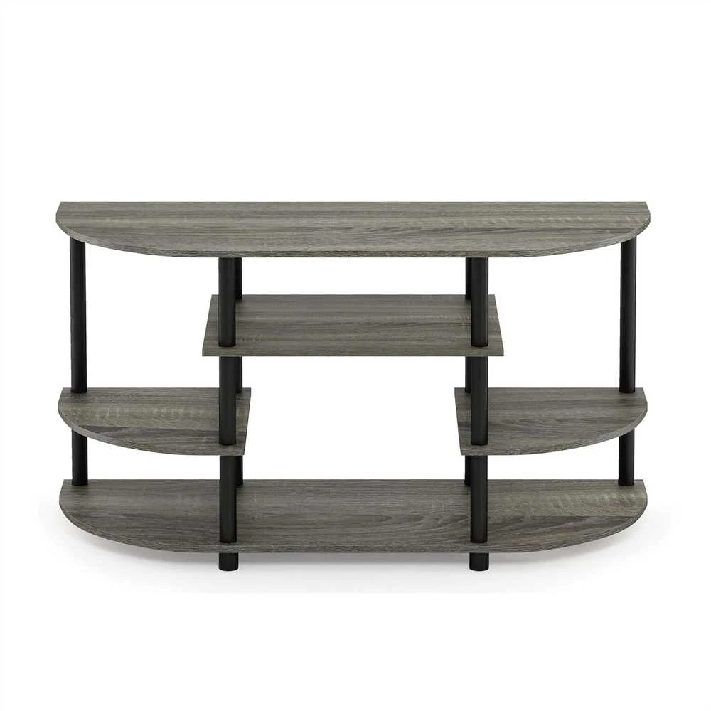 Furinno kampinė televizoriaus spintelė, 5 lentynų, 106,7 × 57,4 × 39,4 cm, dąb / juoda, 15116GYW/BK
