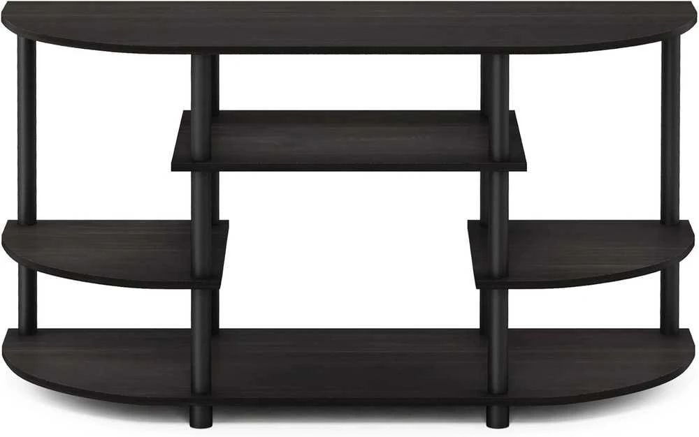 Furinno kampinė TV spintelė, medžio ir plastiko konstrukcija, 106,7 × 57,4 × 39,4 cm, espresso/juoda, 15116EX