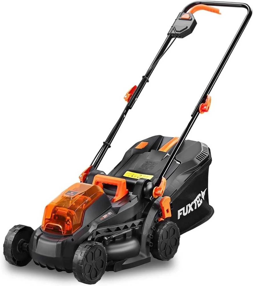 Fuxtec akumuliatorinė vejapjovė 40V 33 cm pjovimo plotis su 2x20V 2Ah ličio jonų akumuliatoriais ir dviguba įkrovimo stotimi FX-E1RM20-SET