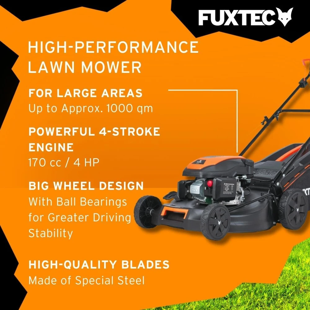 Fuxtec benzininė vejapjovė 4in1, 2,9 kW, 51 cm pjovimo plotis, galinis pavaras, FX-RM5170