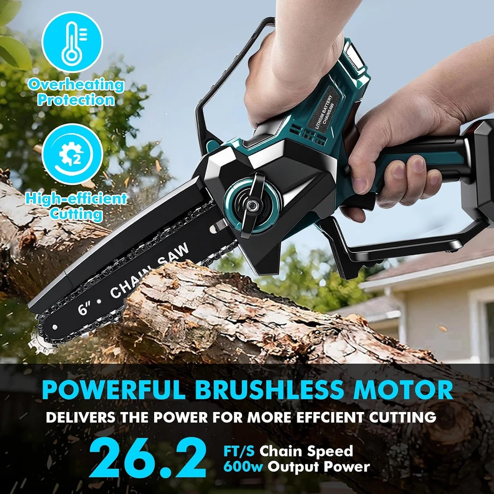 Fyearfly akumuliatorinis grandininis pjūklas 18 V, 600 W, 6 colių, BOAWX251203-DE-GS99863